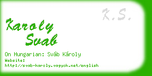 karoly svab business card